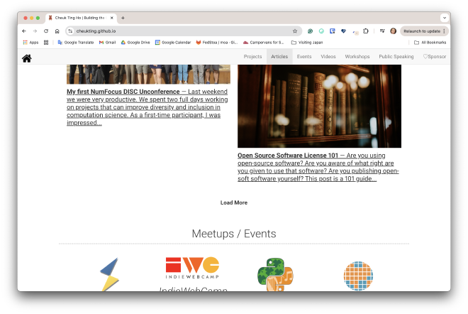 screenshort of old website